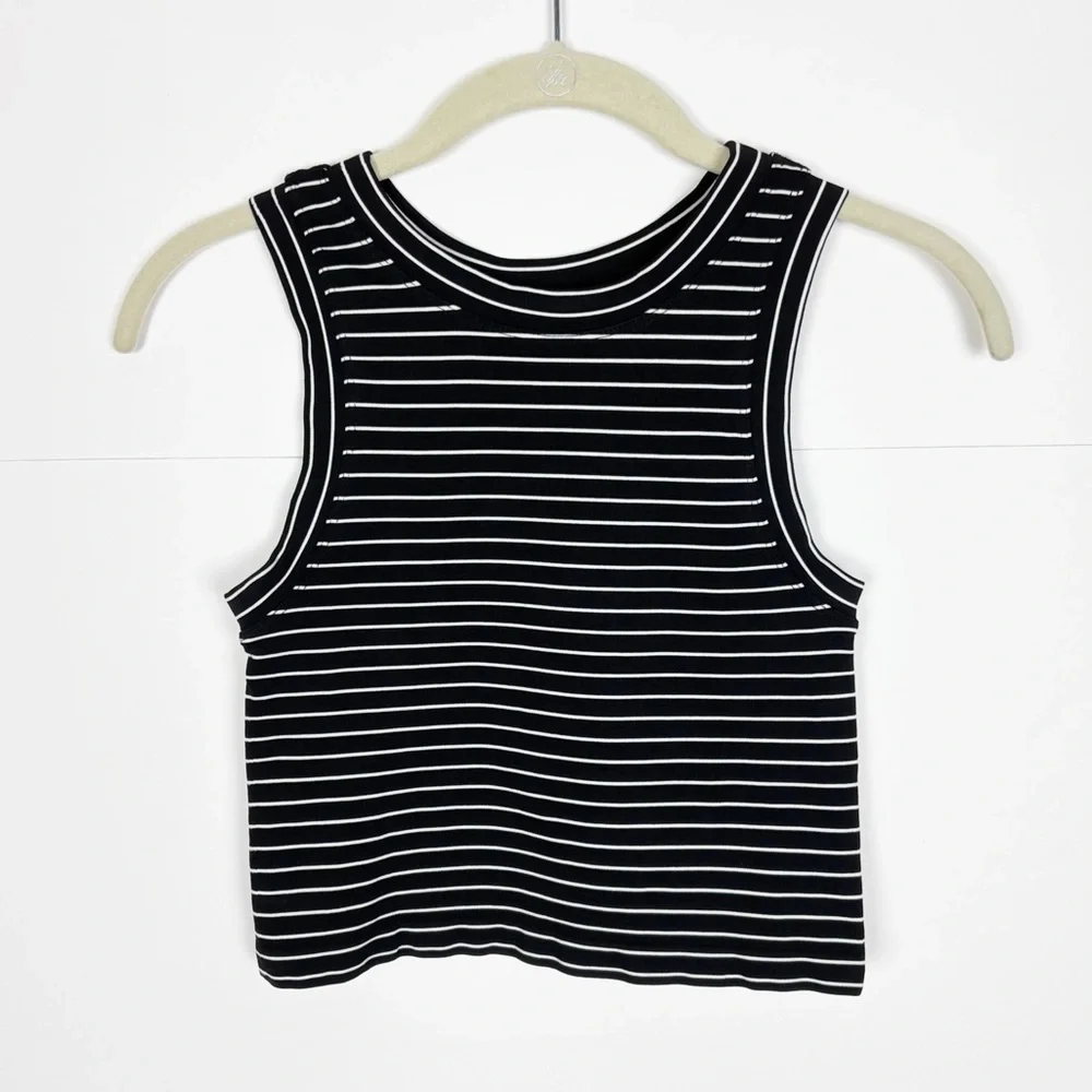 Free People Intimately Seamless Stripe Brami Black White Crop Top Size XS/Small - Picture 8 of 8